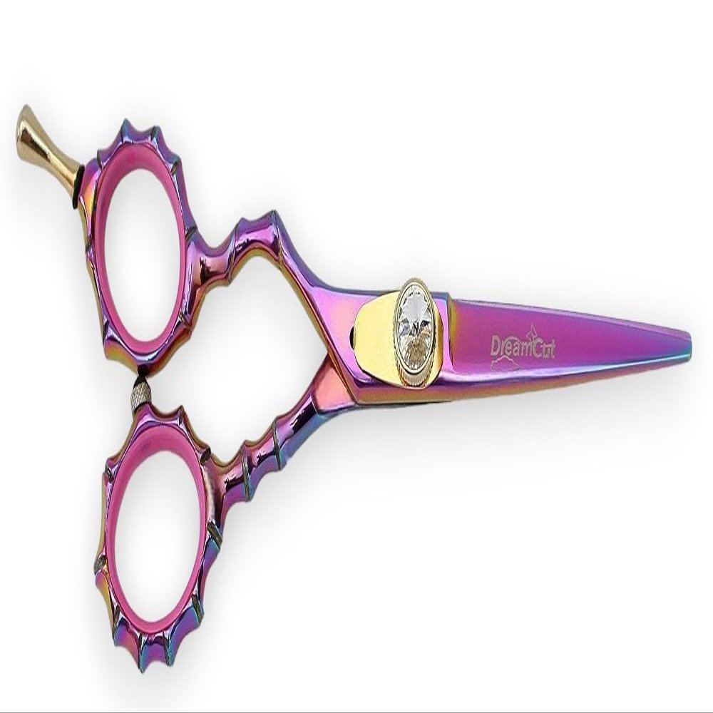 DreamCut Left Handed 6" Razor Edge Pink Titanium Coated Barber Hair Scissors