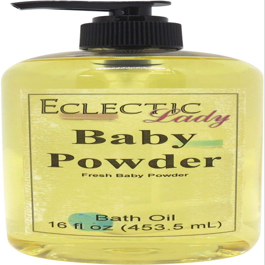 Baby Powder Bath Oil, Scented Body Oil, Relaxing Bathing Oil, 16 oz