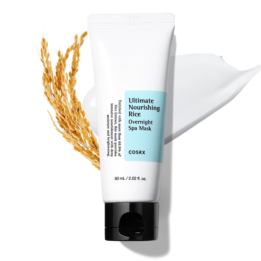 COSRX Ultimate Nourishing Rice Overnight Spa Mask, 60ml / 2.02 fl.oz | Rice Extract 68% and Niacinamide 2%, Korean Skin Care, Stocking Stuffers, Holiday Gifts, Gifts for Women