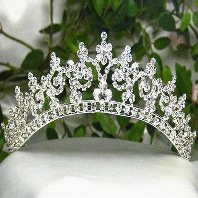 Sexy Clear White Austrian Rhinestone Crystal Contoured Crown Tiara With Hair Combs Bridal Wedding Prom Silver T301s
