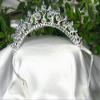 Sexy Clear White Austrian Rhinestone Crystal Contoured Crown Tiara With Hair Combs Bridal Wedding Prom Silver T301s view 3