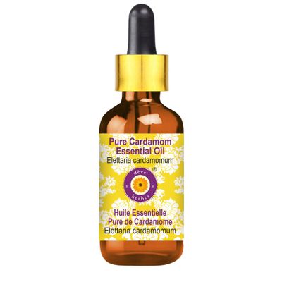 dve herbes Cardamom Essential Oil (Elettaria cardamomum) with Glass Dropper | Pure | Non-Sticky | Non-Greasy | Lightweight | Men & Women | All Skin Types | Steam Distilled 5ml (0.16 oz)
