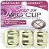 " Magic Gold " Snap On WIG CLIP No Seams or Needles (12pcs. Beige) view 1