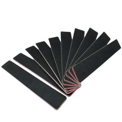 10Pcs Professional Washable Thick Nail Files Emery Board 60/60 Grit Black Nail Art Care Sanding Buffer Buffing Manicure Pedicure Tool