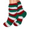 Earth Therapeutics Cozy Socks with Shea Butter - Red + Green Stripe view 2