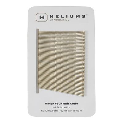 Heliums Bobby Pins - Light Ash Blonde - 2 Inch Wavy Hair Pins, Matte Metallic Color Blends with Light Ash Blonde Hair, 48 Count