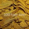 100pc No Crease Knotted Hair Ties - Solid Color Packs (Metallic Gold) view 1
