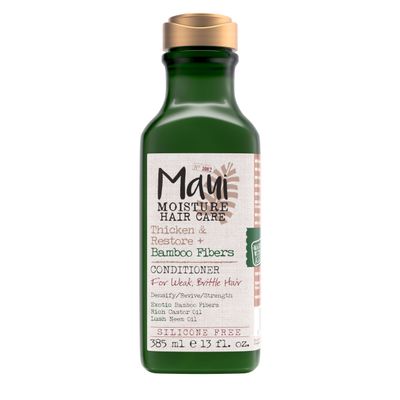 Maui Moisture Thicken & Restore + Bamboo Fibers Strengthening Conditioner to Soften Transitioning or Natural Hair & Renew Brittle Hair, Vegan, Silicone & Paraben-Free, 13 fl oz
