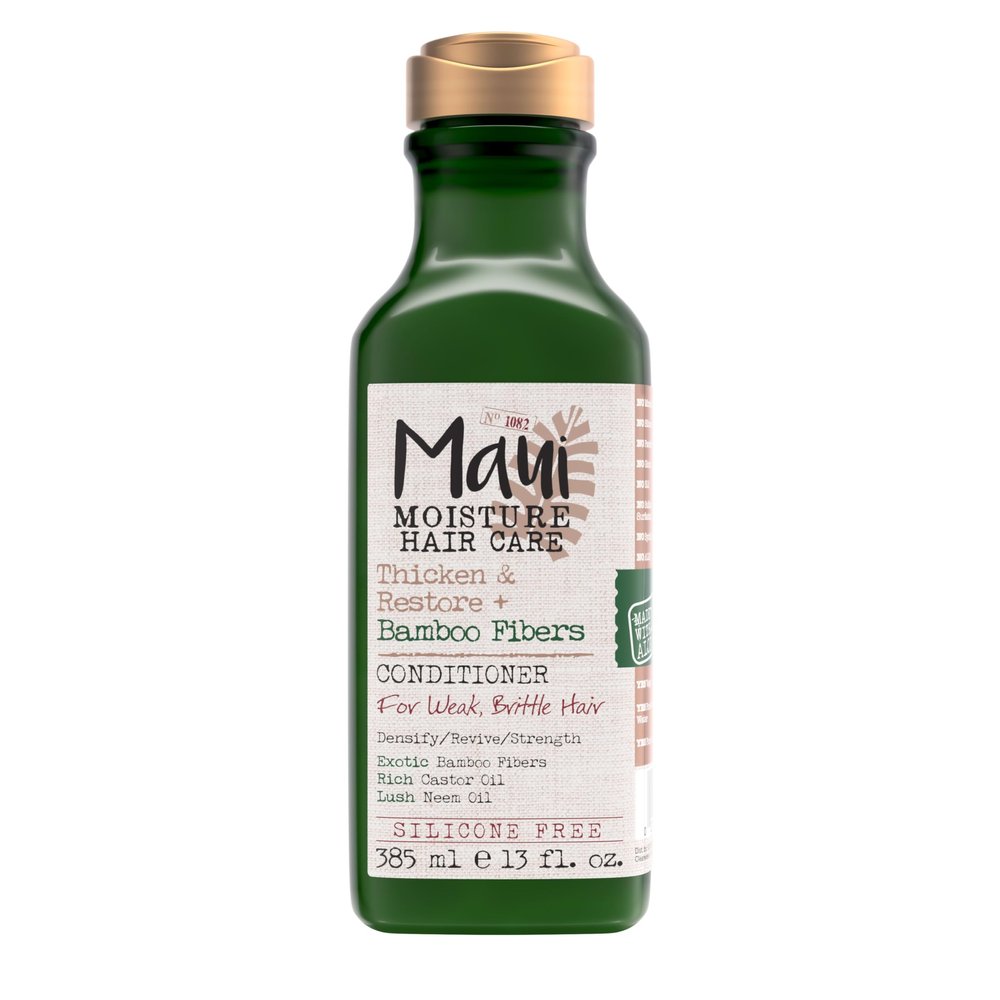 Maui Moisture Thicken & Restore + Bamboo Fibers Strengthening Conditioner to Soften Transitioning or Natural Hair & Renew Brittle Hair, Vegan, Silicone & Paraben-Free, 13 fl oz