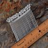 Alilang Silver Tone Clear Crystal Rhinestone Floral Stamen Simulated Pearl Bridal Hair Comb view 3