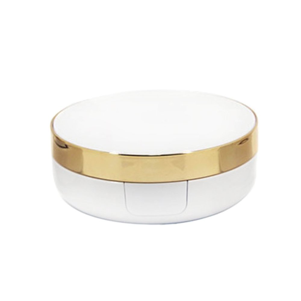 15ml 0.5oz Empty Portable Luxurious Air Cushion Puff Box Dressing Case Powder Box BB Cream Container Holder with Air Cushion Sponge Powder Puff and Mirror (Golden)