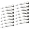 100 Pieces 6CM Silver Metal Alligator Teeth Prongs Clips Hair Pins Hair Bows view 2