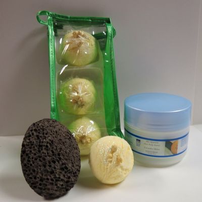 Bath Bomb Products - Bubble Bath Truffles: Coconut Lime 3 Pack Bath Truffles, 8 oz Cucumber/Melon Shea Body Butter and Pumice Stone by Dead Sea Spa Care, Bubble Bath, Bubble Truffles, Bath Truffle