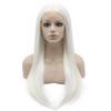 MX angel 24inch Long White Synthetic Hair Fiber Straight Lace Front Wig view 1