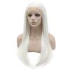 MX angel 24inch Long White Synthetic Hair Fiber Straight Lace Front Wig view 2