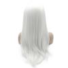 MX angel 24inch Long White Synthetic Hair Fiber Straight Lace Front Wig view 4