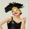 BABEYOND Carnival Feather Headpiece Showgirl Pageant Headband Women's 1920s Flapper Headband (Gold Crystal) view 4