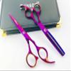 6" Professional Barber Razor Edge Color Coated Hair Cutting and Texturizing Shears Scissors Set+case view 3