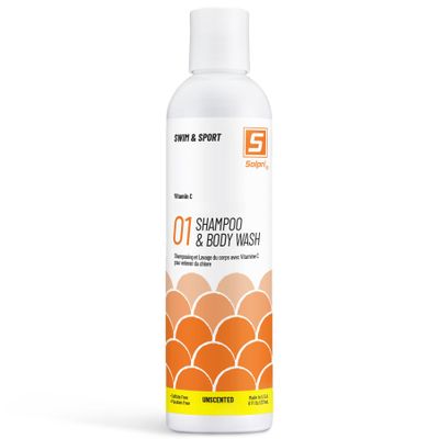 Solpri Swimmers Chlorine Swim Shampoo and Body Wash for Kids & Adults - Unscented with Vitamin C, Sulfate Free 8 Fl Oz