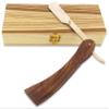Common Wealth Pure Wood Handle Gold Straight Edge Classic Folding Barber Shaving Razor Vintage Style With Wooden Case Display Box (Gold) view 1