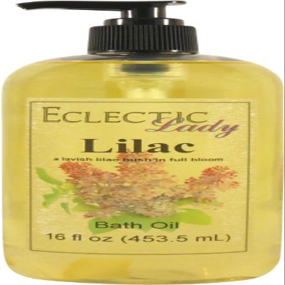 Lilac Bath Oil, Scented Body Oil, Relaxing Bathing Oil, 16 oz