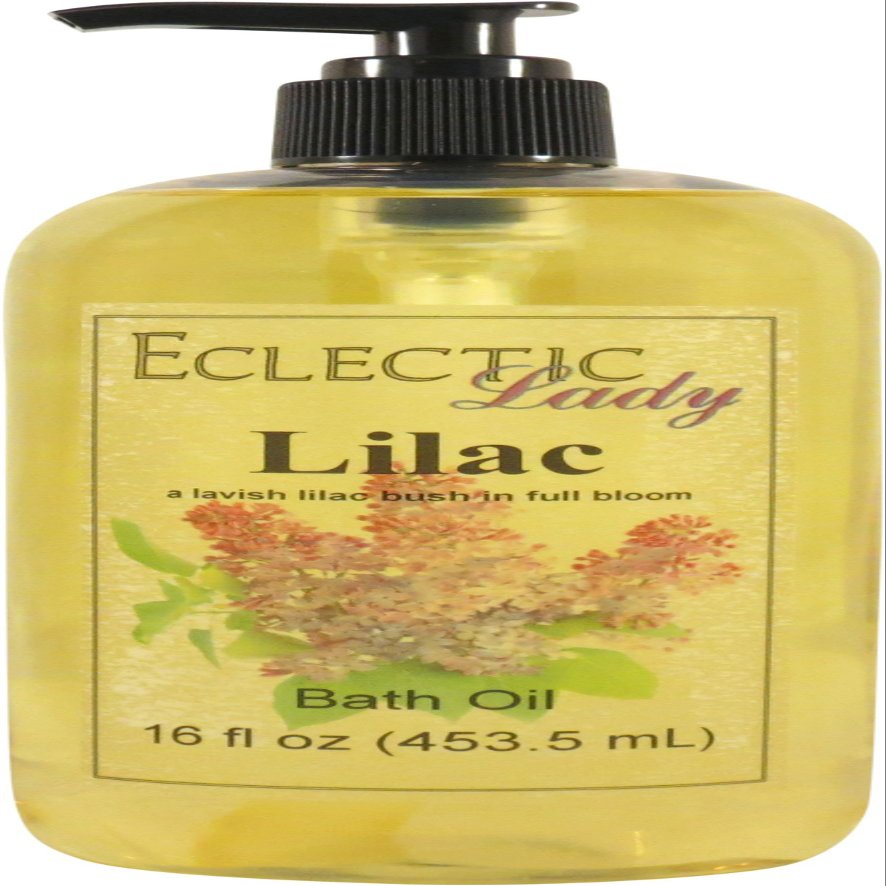 Lilac Bath Oil, Scented Body Oil, Relaxing Bathing Oil, 16 oz