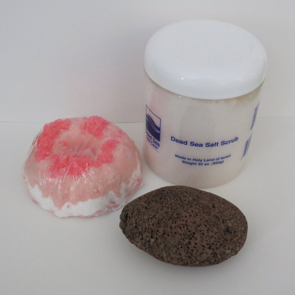 Bath Bombs: Cherry Almond Bath Bomb, 32 oz Dead Sea Spa Care Almond Dry Salt Scrub and Pumice Stone by Dead Sea Spa Care, Bubble Bath
