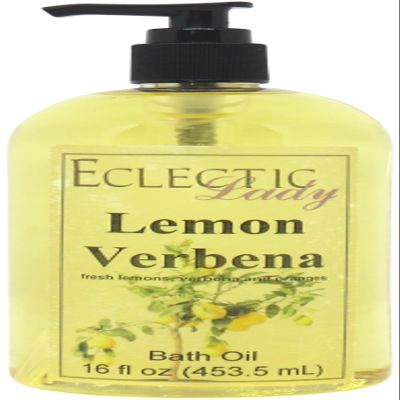Lemon Verbena Bath Oil, Scented Body Oil, Relaxing Bathing Oil, 16 oz