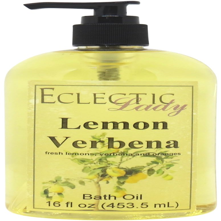 Lemon Verbena Bath Oil, Scented Body Oil, Relaxing Bathing Oil, 16 oz
