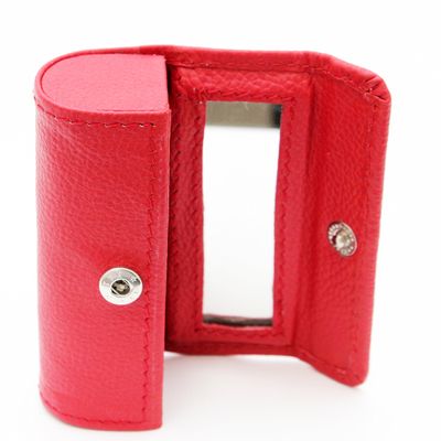 ASHLIN Genuine Leather Lipstick Case, Fire Engine Red [L01-48-47]