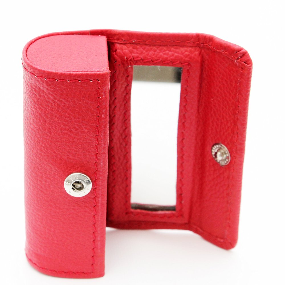 ASHLIN Genuine Leather Lipstick Case, Fire Engine Red [L01-48-47]
