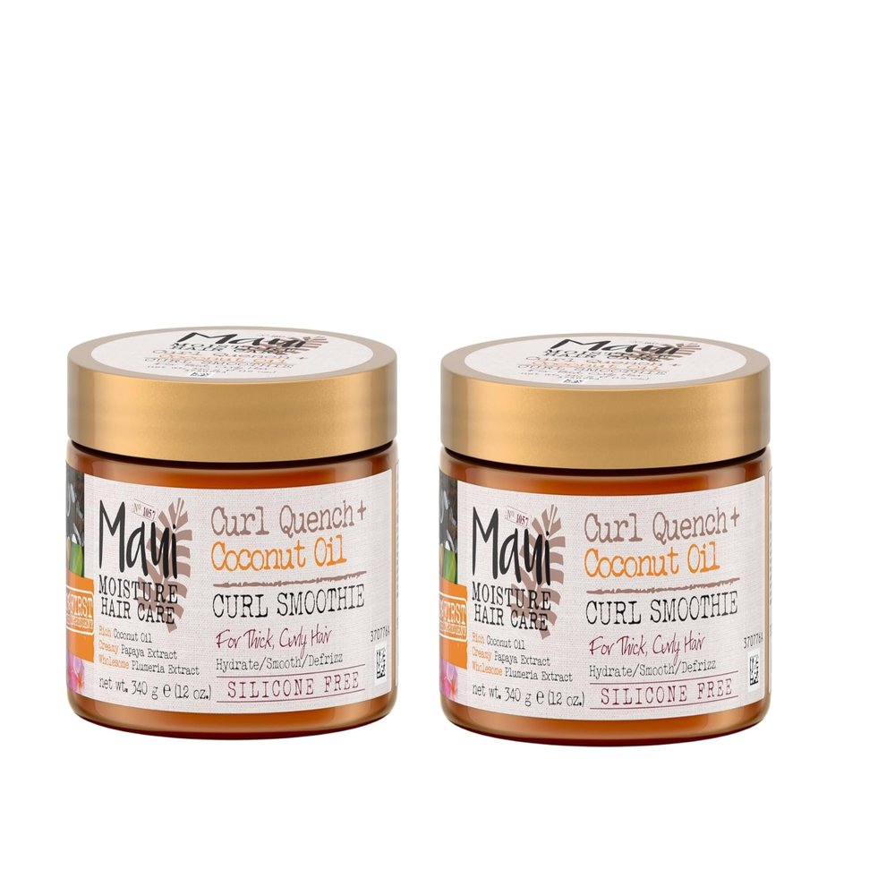 Maui Moisture Coconut Oil Curl Smoothie 12 Ounce Jar (354ml) (2 Pack)