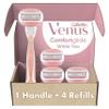 Gillette Venus ComfortGlide White Tea Women's Razor, Handle + 4 Blade Refills view 1