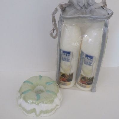 Bath Bombs: Coconut Lime Bath Bomb, 2 Pack 8 oz Serenity Hand and Body Massage Lotion by Dead Sea Spa Care, Bubble Bath