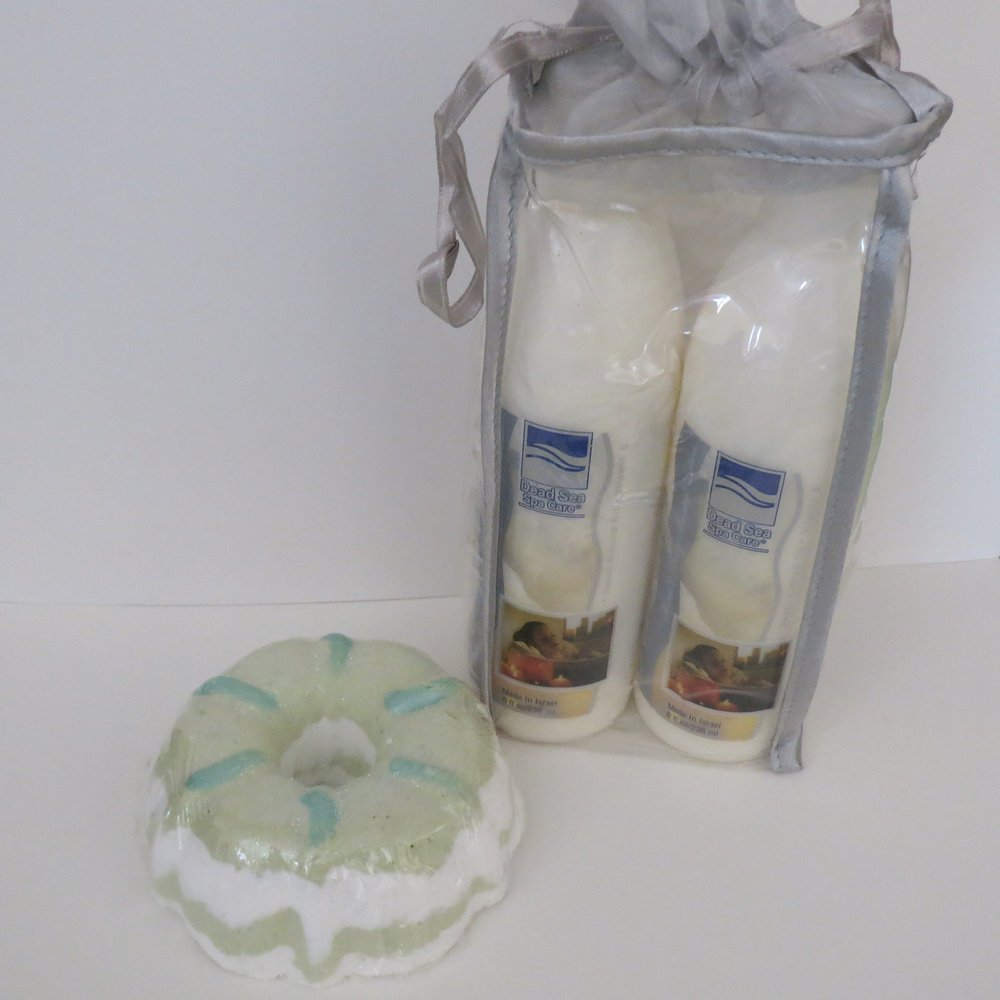 Bath Bombs: Coconut Lime Bath Bomb, 2 Pack 8 oz Serenity Hand and Body Massage Lotion by Dead Sea Spa Care, Bubble Bath