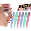 Nylea 6 Pack Eyebrow Razor for Women & Men Face Precision [Japanese Blades] Shaper Trimmer with Cover Short Head & Gel Handle for Shaping, Disposable Men Facial Hair Remover & Shaving Tool Peach Fuzz view 1