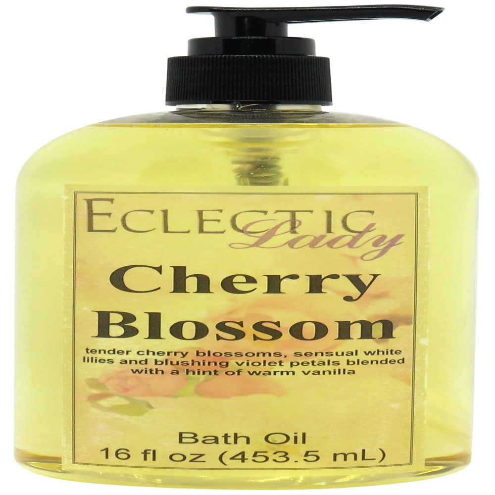 Cherry Blossom Bath Oil, Scented Body Oil, Relaxing, 16 oz