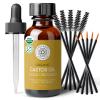 Pure Body Naturals Castor Oil for Eyelashes and Eyebrows - 1 Fl Oz Nourishing Brow & Lash Growth Serum - Organic, Hexane Free, Cold Pressed, Unrefined - Eyelash and Eyebrow Growth Serum for Women view 1