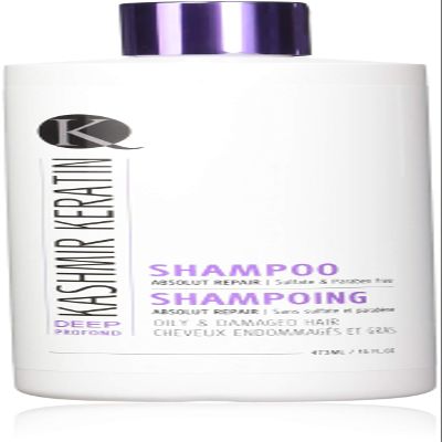 Kashmir Keratin Shampoo- Deep Ideal for Oily Hair - Absolute Repair Smoothing Treatment for Healthier, Vibrant Hair- Sulfate & Paraben Free (16 Fl Oz)