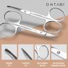 Ontaki Curved & Rounded Men's Facial Hair Scissors - Silver Ambidextrous - Beard, Nose & Eyebrow Grooming with Professional Beard, Nose Hair & Eyebrow Scissors for Men view 4