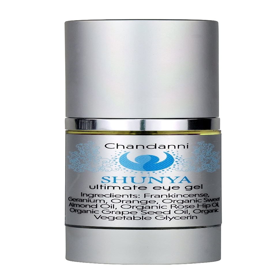 Chandanni Organics Shunya Ultimate Eye Gel for Dark Circles, Puffiness, Wrinkles and Fine Lines Infused with Rosehip & Sweet Almond Oil For Men & Women 3oz