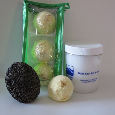 Bath Bomb Products - Bubble Bath Truffles: Coconut Lime 3 Pack Bath Truffles, 32 oz Cucumber/Melon Dry Salt Scrub, Pumice Stone by Dead Sea Spa Care, Bubble Bath, Bubble Truffles, Bath Truffles