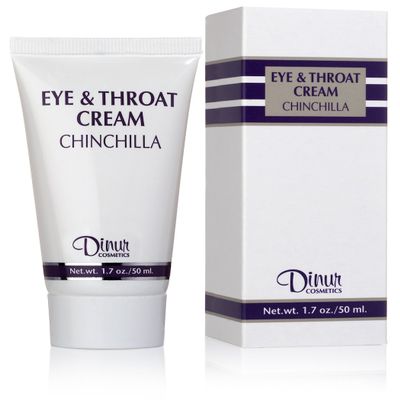 Dinur Cosmetics Chinchilla Eye & Throat Cream Reduces Fine Lines Wrinkles Puffy Eyes & Under Eye Dark Circles Penetrates Delicate Skin for Men & Women 1.7 oz. 50 ml