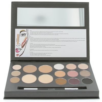 Cameo Cosmetics Eyes and Face Contouring Kit, Dark Colors, A 3 Palettes in One Makeup Kit with 16 Bestselling Shades, Step by Step Instructions Included