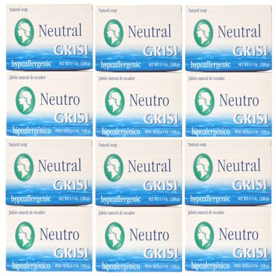 30 SOAP BARS HYPOALLERGENIC CLEAN NO CHEMICAL, COLOR, AROMA GRISI NEUTRAL SOAP BAR