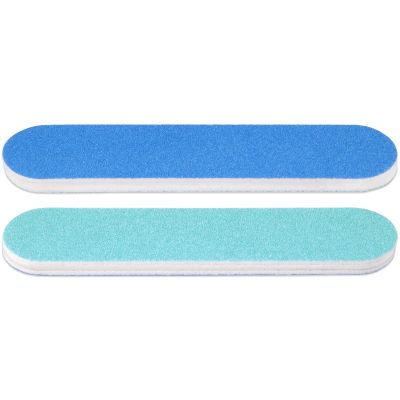 25pcs - PANA Mini Double-Sided Emery Nail File for Manicure, Pedicure, Natural, and Acrylic Nails - Blue/Light Blue (Grit 80/80)