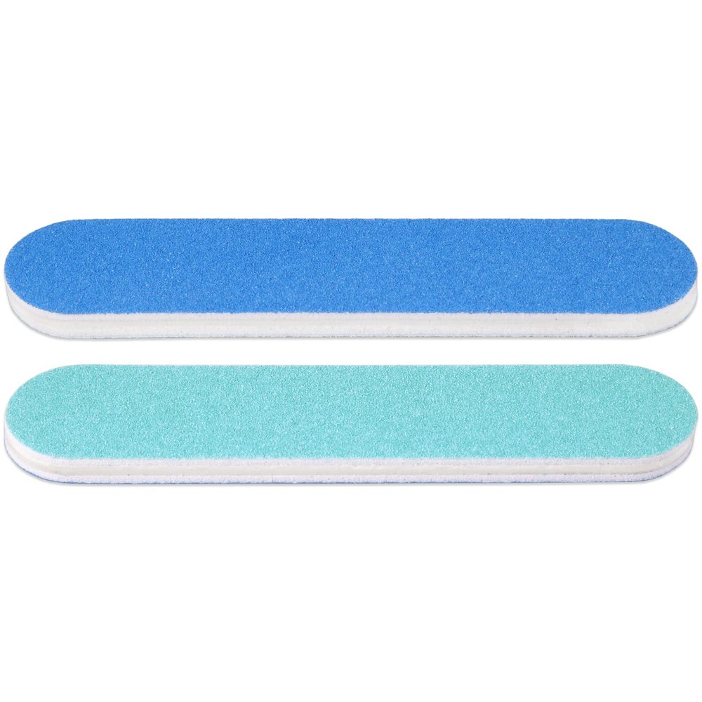 25pcs - PANA Mini Double-Sided Emery Nail File for Manicure, Pedicure, Natural, and Acrylic Nails - Blue/Light Blue (Grit 80/80)