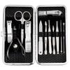 ZIZZON Manicure, Pedicure Kit, Nail Clippers Set of 12Pcs, Professional Grooming Kit, Nail Tools with Luxurious Travel Case Black view 1