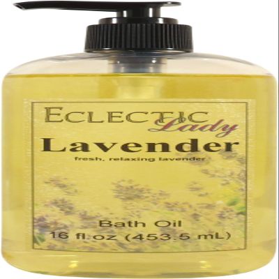 Lavender Bath Oil, Scented Body Oil, Relaxing Bathing Oil, 16 oz