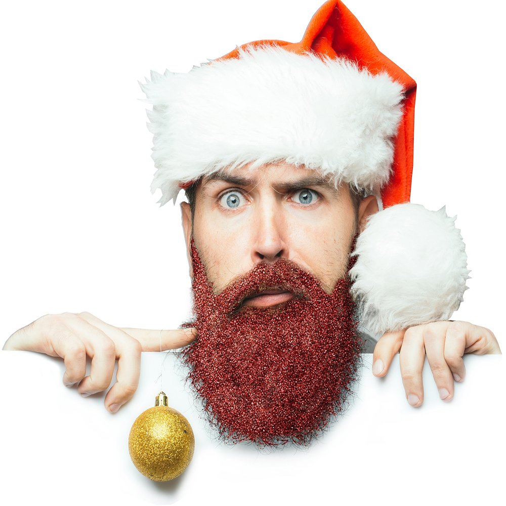 Beardaments Glitterbeard Kit with Application Oil - Long-Lasting Sparkle for Festive Fun - Easy No Mess Application Beard Glitter for Men - 4 Colors Available (Red)